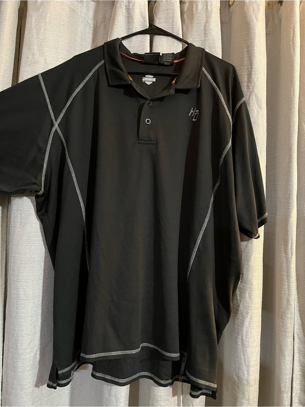 Harley-Davidson Black Polo with Gray Contrast Stitching